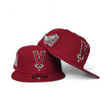 Red Los Angeles Angels Upside Down Logo Gray Bottom Anaheim Angels Side Patch New Era 59Fifty Fitted