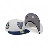 White Chicago Bulls French Blue Visor Gray Bottom 6X Champions Side Patch New Era 59Fifty Fitted