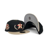 Black Houston Astros Camel Visor Gray Bottom 45th Anniversary Side Patch New Era 59Fifty Fitted