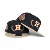 Black Houston Astros Camel Visor Gray Bottom 45th Anniversary Side Patch New Era 59Fifty Fitted