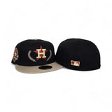 Black Houston Astros Camel Visor Gray Bottom 45th Anniversary Side Patch New Era 59Fifty Fitted