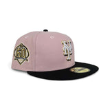 Pink Rouge New York Mets Black Visor Gray Bottom 60th Anniversary Side Patch New Era 59Fifty Fitted