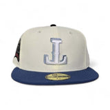 Off White Upside Down Texas Rangers Indigo Blue Visor Gray Bottom Final Season Side Patch New Era Fitted