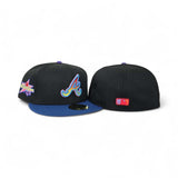 Black Atlanta Braves Blue Visor Gray Bottom 2025 All Star Game Side Patch New Era 59Fifty Fitted
