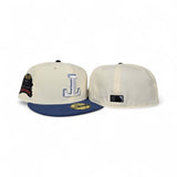 Off White Upside Down Texas Rangers Indigo Blue Visor Gray Bottom Final Season Side Patch New Era Fitted