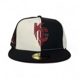 Off White/Black Pinwheel Kansas City Royals Black Visor Red Bottom City Connect Side Patch New Era 59Fifty Fitted