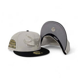 Stone Tampa Bay Rays Black Visor Gray Bottom Tropicana Field Side Patch New Era 59Fifty Fitted
