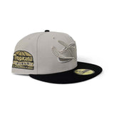 Stone Tampa Bay Rays Black Visor Gray Bottom Tropicana Field Side Patch New Era 59Fifty Fitted