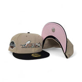 Camel Houston Astros Black Visor Pink Bottom 2005 World Series Side Patch New Era 59Fifty Fitted