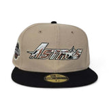 Camel Houston Astros Black Visor Pink Bottom 2005 World Series Side Patch New Era 59Fifty Fitted