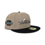 Camel Houston Astros Black Visor Pink Bottom 2005 World Series Side Patch New Era 59Fifty Fitted