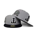 Gray Upside Down Texas Rangers Black Visor Gray Bottom Final Season Side Patch New Era 59Fifty Fitted