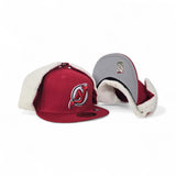 Black New Jersey Devils Gray Bottom Dog Ear Flap New Era 59Fifty Fitted