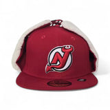 Black New Jersey Devils Gray Bottom Dog Ear Flap New Era 59Fifty Fitted