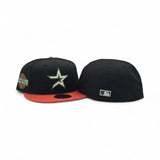 Black Houston Astros Orange Visor Gray Bottom 2005 World Series Side Patch New Era 59Fifty Fitted