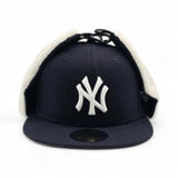 Navy Blue New York Yankees Gray Bottom Dogear New Era 59Fifty Fitted