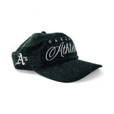 Dark Green Suede Team Script Oakland Athletics Gray Bottom New Era 19Twenty Adjustable Snapback