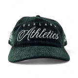 Dark Green Suede Team Script Oakland Athletics Gray Bottom New Era 19Twenty Adjustable Snapback