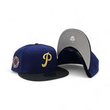 Royal Blue Philadelphia Phillies Black Visor Gray Bottom 100th Anniversary Side Patch New Era Fitted