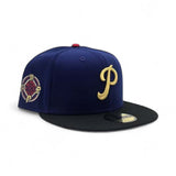 Royal Blue Philadelphia Phillies Black Visor Gray Bottom 100th Anniversary Side Patch New Era Fitted