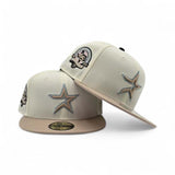 Off White Houston Astros Camel Visor Pink Bottom 45th Anniversary Side Patch New Era 59Fifty Fitted