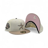 Off White Houston Astros Camel Visor Pink Bottom 45th Anniversary Side Patch New Era 59Fifty Fitted