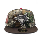 Real Tree Toronto Blue Jays Brown Visor Gray Bottom 1991 All Star Game Side Patch Halloween Pack New Era 59Fifty Fitted