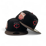 Black Minnesota Twins Brown Visor Gray Bottom 2014 All Star Game Side Patch Halloween Pack New Era 59Fifty Fitted
