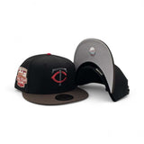 Black Minnesota Twins Brown Visor Gray Bottom 2014 All Star Game Side Patch Halloween Pack New Era 59Fifty Fitted