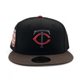 Black Minnesota Twins Brown Visor Gray Bottom 2014 All Star Game Side Patch Halloween Pack New Era 59Fifty Fitted