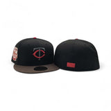 Black Minnesota Twins Brown Visor Gray Bottom 2014 All Star Game Side Patch Halloween Pack New Era 59Fifty Fitted
