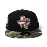 Black Trucker Houston Astros Real Tree Visor Gray Bottom 2000 Inaugural Season Side Patch New Era 59Fifty Fitted