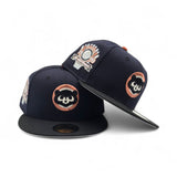 Navy Blue Chicago Cubs Black Visor Gray Bottom 1990 All Star Game Side Patch New Era 59Fifty Fitted