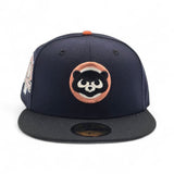 Navy Blue Chicago Cubs Black Visor Gray Bottom 1990 All Star Game Side Patch New Era 59Fifty Fitted