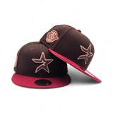 Brown Houston Astros Brick Red Visor Gray Bottom Space City Side Patch New Era 59Fifty Fitted