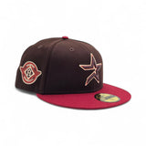 Brown Houston Astros Brick Red Visor Gray Bottom Space City Side Patch New Era 59Fifty Fitted
