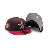 Brown Houston Astros Brick Red Visor Gray Bottom Space City Side Patch New Era 59Fifty Fitted