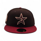 Brown Houston Astros Brick Red Visor Gray Bottom Space City Side Patch New Era 59Fifty Fitted