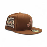 Toasted Peanut Atlanta Braves Gray Bottom 1995 World Series Champions Side Patch New Era 59Fifty Fitted