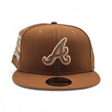 Toasted Peanut Atlanta Braves Gray Bottom 1995 World Series Champions Side Patch New Era 59Fifty Fitted