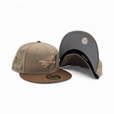 Camel Los Angeles Angels Tan Visor Gray Bottom 40th Anniversary Side Patch New Era 59Fifty Fitted