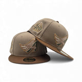 Camel Los Angeles Angels Tan Visor Gray Bottom 40th Anniversary Side Patch New Era 59Fifty Fitted