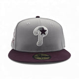 Gray Philadelphia Phillies Maroon Visor Gray Bottom 2026 All Star Game Side Patch New Era 59Fifty Fitted