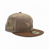 Camel Los Angeles Angels Tan Visor Gray Bottom 40th Anniversary Side Patch New Era 59Fifty Fitted