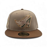 Camel Los Angeles Angels Tan Visor Gray Bottom 40th Anniversary Side Patch New Era 59Fifty Fitted