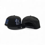 Black St. Louis Cardinals Rose Gray Bottom Side Patch New Era 9Fifty Snapback
