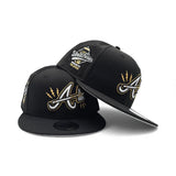 Black Atlanta Braves Lighting Logo Gray Bottom 1995 World Series Welcome To The Show Side Patch New Era 9Fifty Snapback