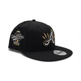Black Atlanta Braves Lighting Logo Gray Bottom 1995 World Series Welcome To The Show Side Patch New Era 9Fifty Snapback