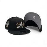Black Atlanta Braves Lighting Logo Gray Bottom 1995 World Series Welcome To The Show Side Patch New Era 9Fifty Snapback