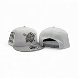 White Pittsburgh Pirates Mascot Logo Gray Bottom Pirates Side Patch New Era 9Fifty Snapback